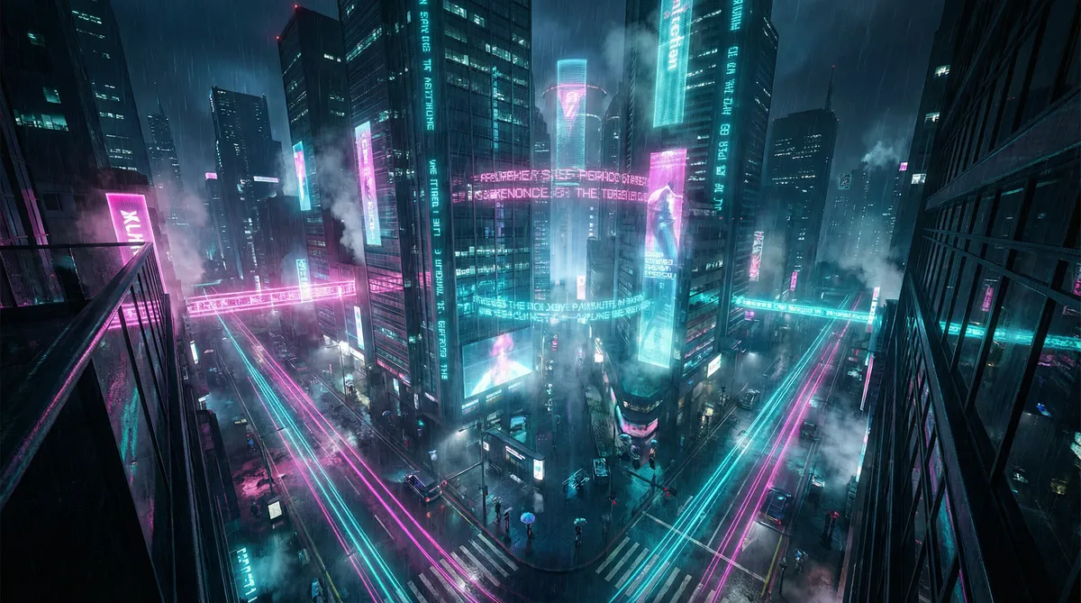 仙剑奇侠传3电视剧全集 竖屏短剧平台首页背景 - 赛博朋克都市夜景